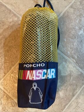 Vintage NASCAR PONCHO IN ORIGINAL Carrying BAG unopened One size fits most